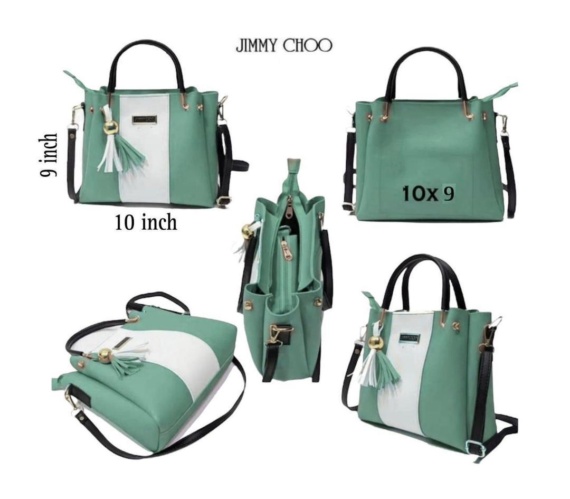 Leather Plain Handbag – 5 Pcs Set